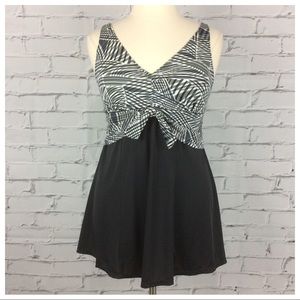 Roaman’s Black/White Swimdress, Size 14W